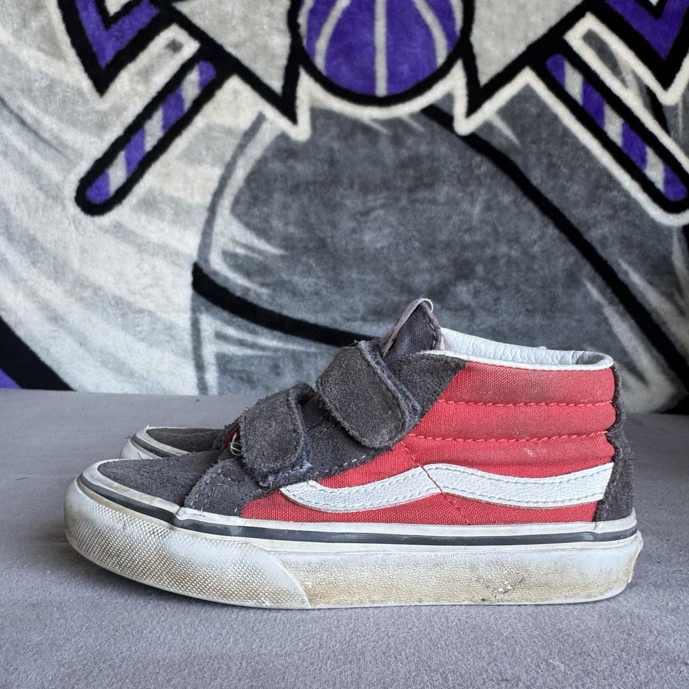 Size 11.5c - VANS Red & Gray High Tops Boys